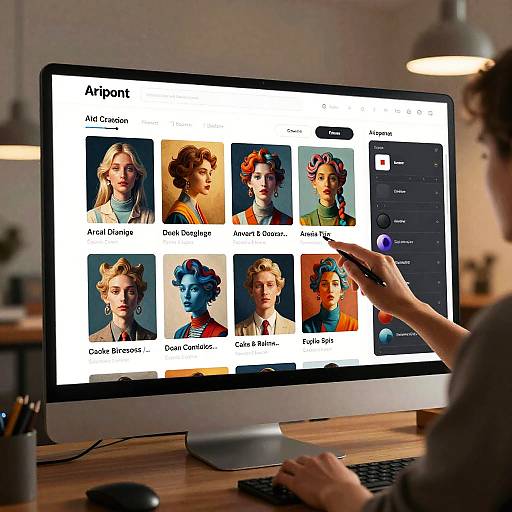 Photograph of a person using a computer to browse 