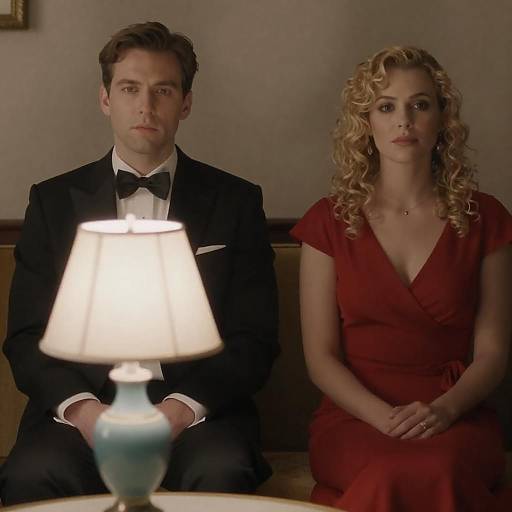 Tuxedoed Man, Woman in Red Dress