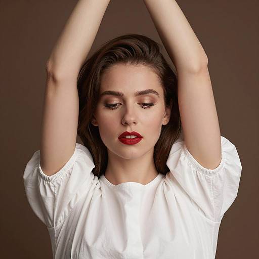 Elegant Close-Up of a Woman in White