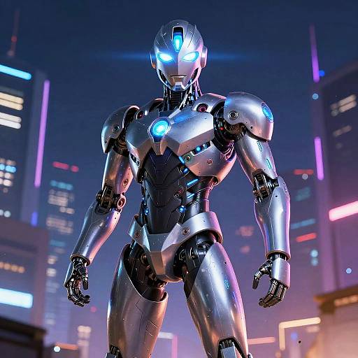Futuristic Humanoid Robot Hero