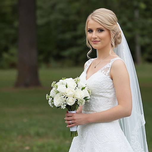Beautiful Bride Outdoors on Wedding Day