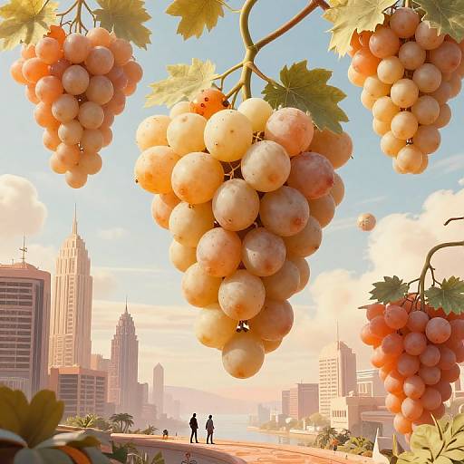 Surreal Floating Globular Cities