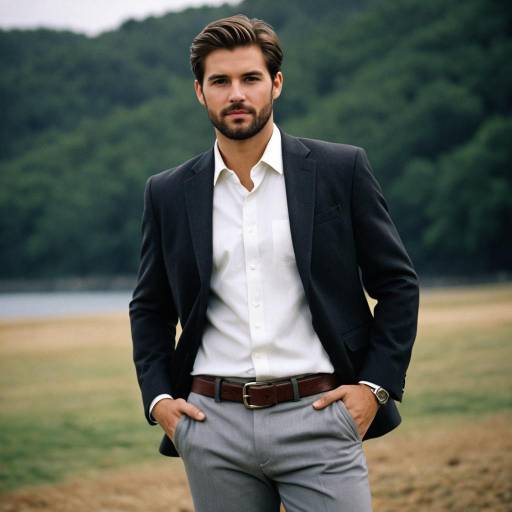 Confident Man in Formal Suit Outdoors