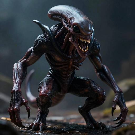 Menacing Dark Alien Creature Portrait