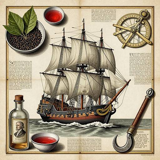 Vintage Nautical Alchemy Illustration