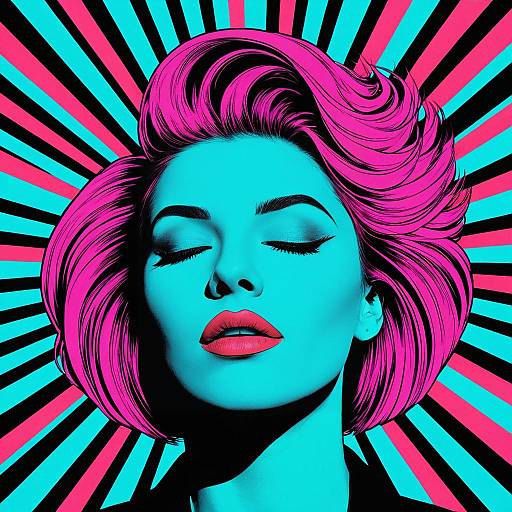 Vivid 80s Pop Art Portrait