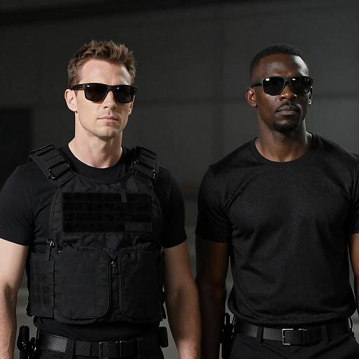 Dimly Lit Tactical Duo Portrait