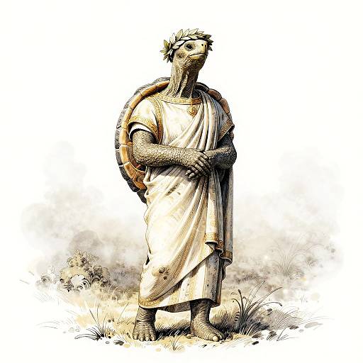 Stoic Tortoise Philosopher Portrait