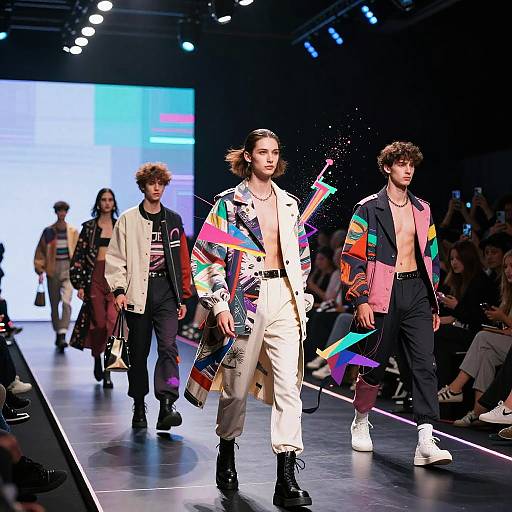 Futuristic AI Clothes Swap Runway