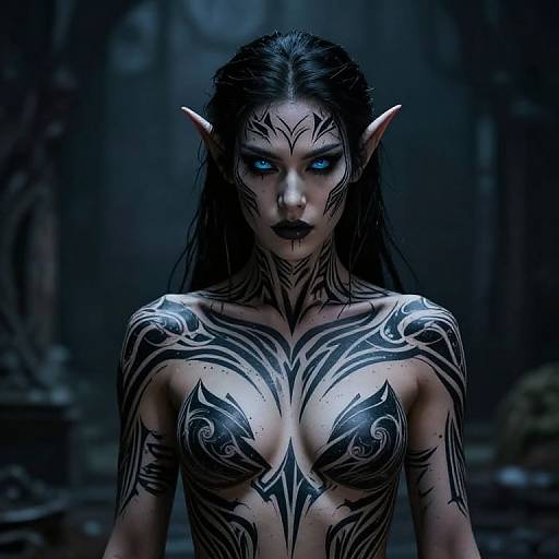 Dark Elf Warrior Queen Tattoos