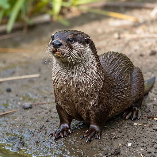 Realistic Otter on Riverbank