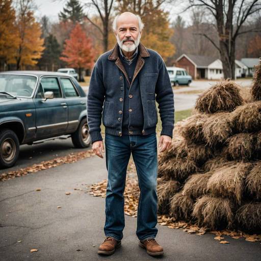 Elderly man in retro style clothing outdoors
