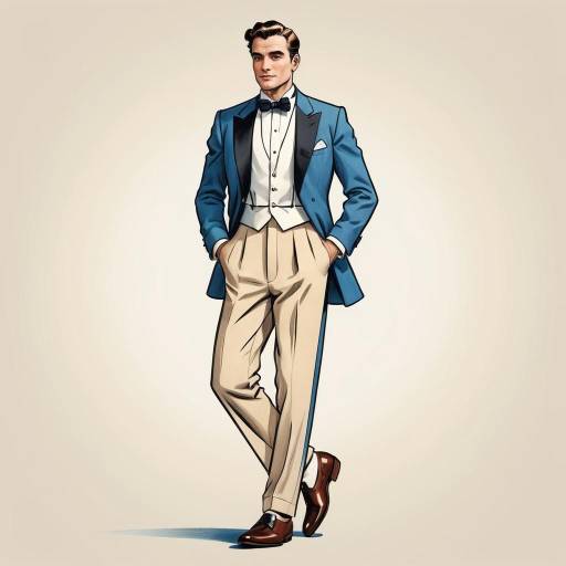 1950s Vintage Comic Man in Blue Tuxedo