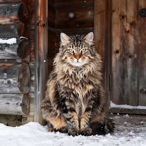 Shepweiler by Rustic Cabin in Snow