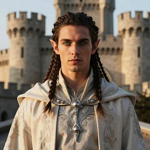 Half-Elf Male Portrait at Sunset