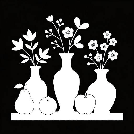 Minimalist Black and White Still Life