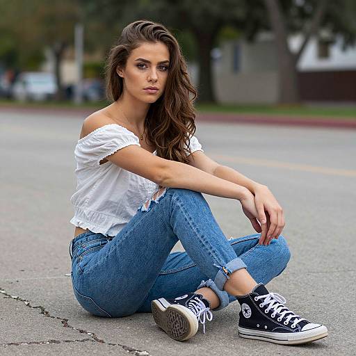 Intense Gaze of a Young Woman