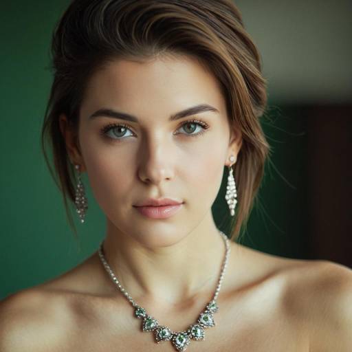 Portrait of Woman with Jewelry and Undercut Hairstyle