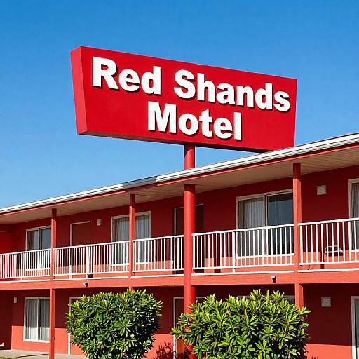 Vibrant Red Sands Motel Sign