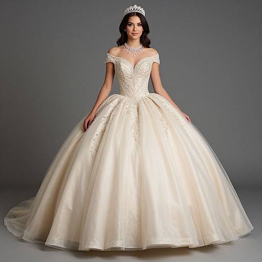 Elegant Jewel-Neck Women's Ball Gown