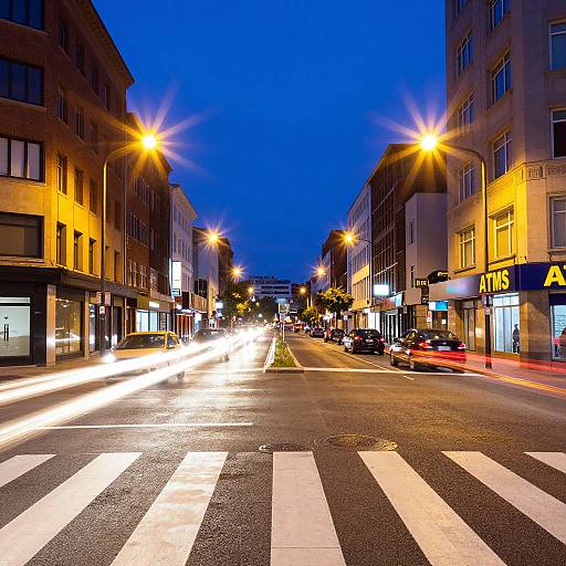 Vibrant City Intersection at Dusk