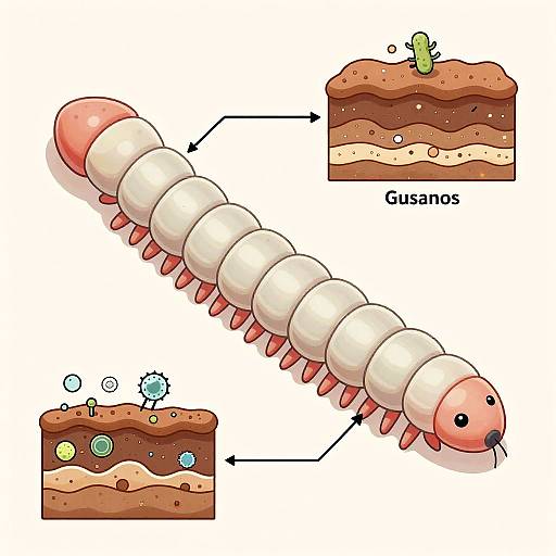 Scientific Illustration of Gusanos Anatomy