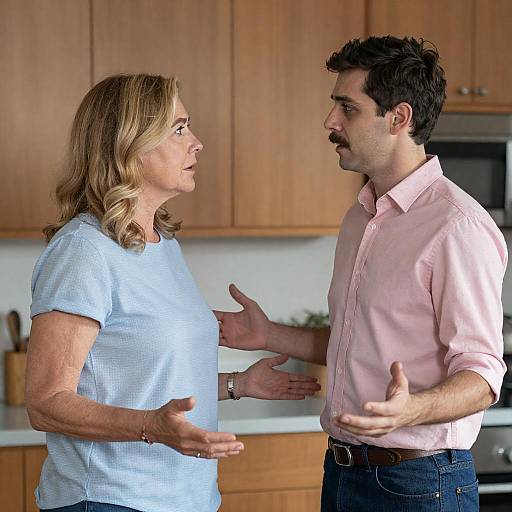 Emotional Conversation in Wooden Room