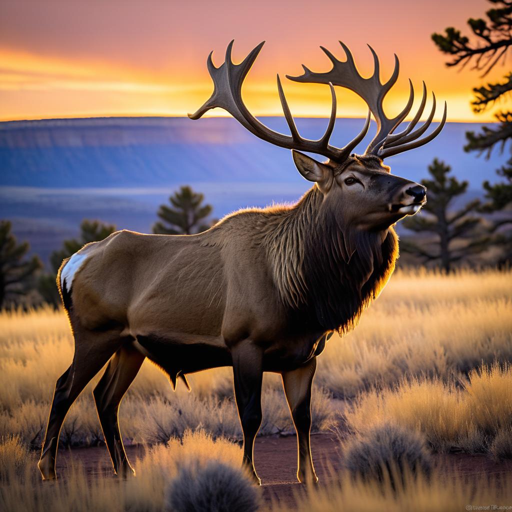 Majestic Elk Against a Stunning Sunset