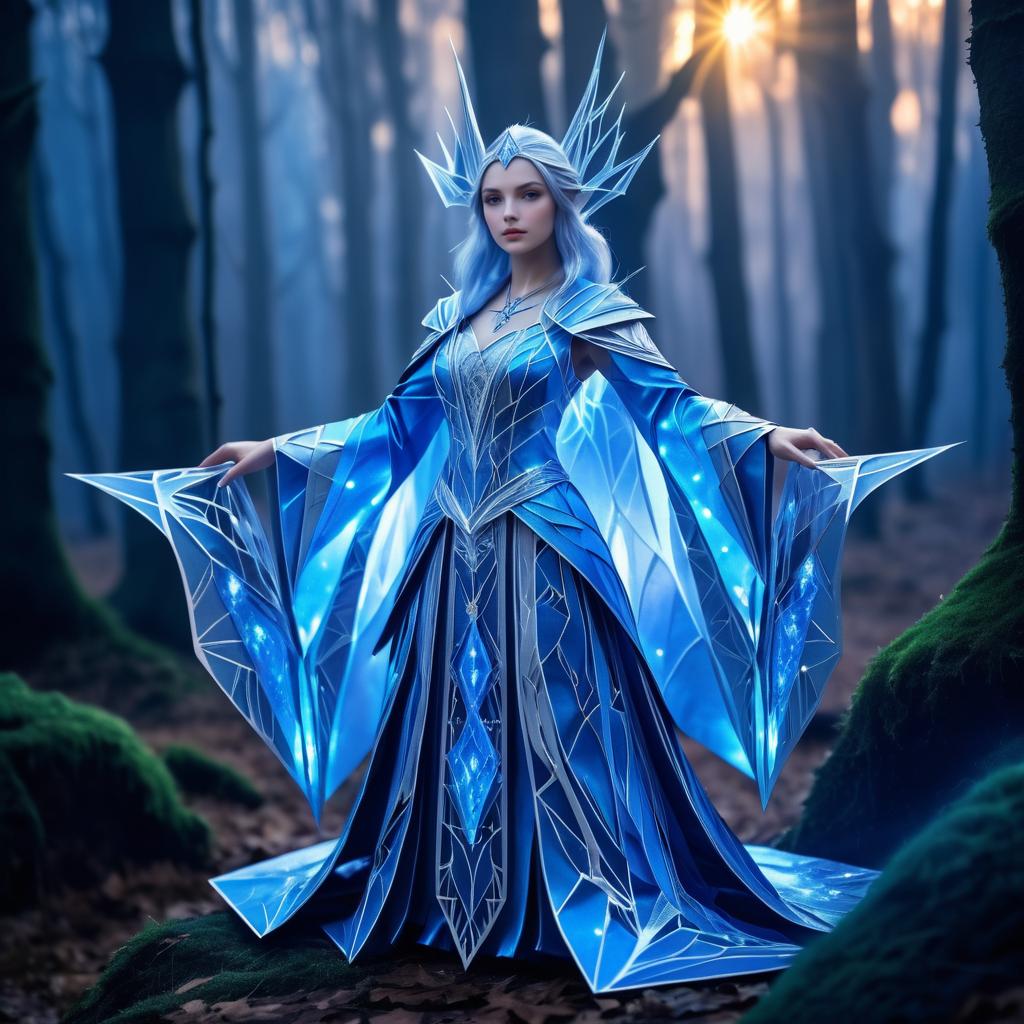 Elegant Elf Sorceress in Twilight Forest