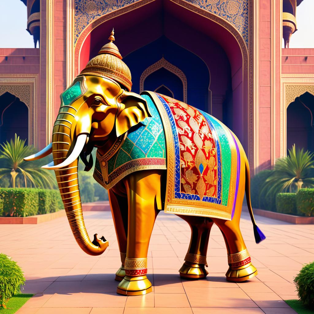 Majestic Elephant in Royal Armor