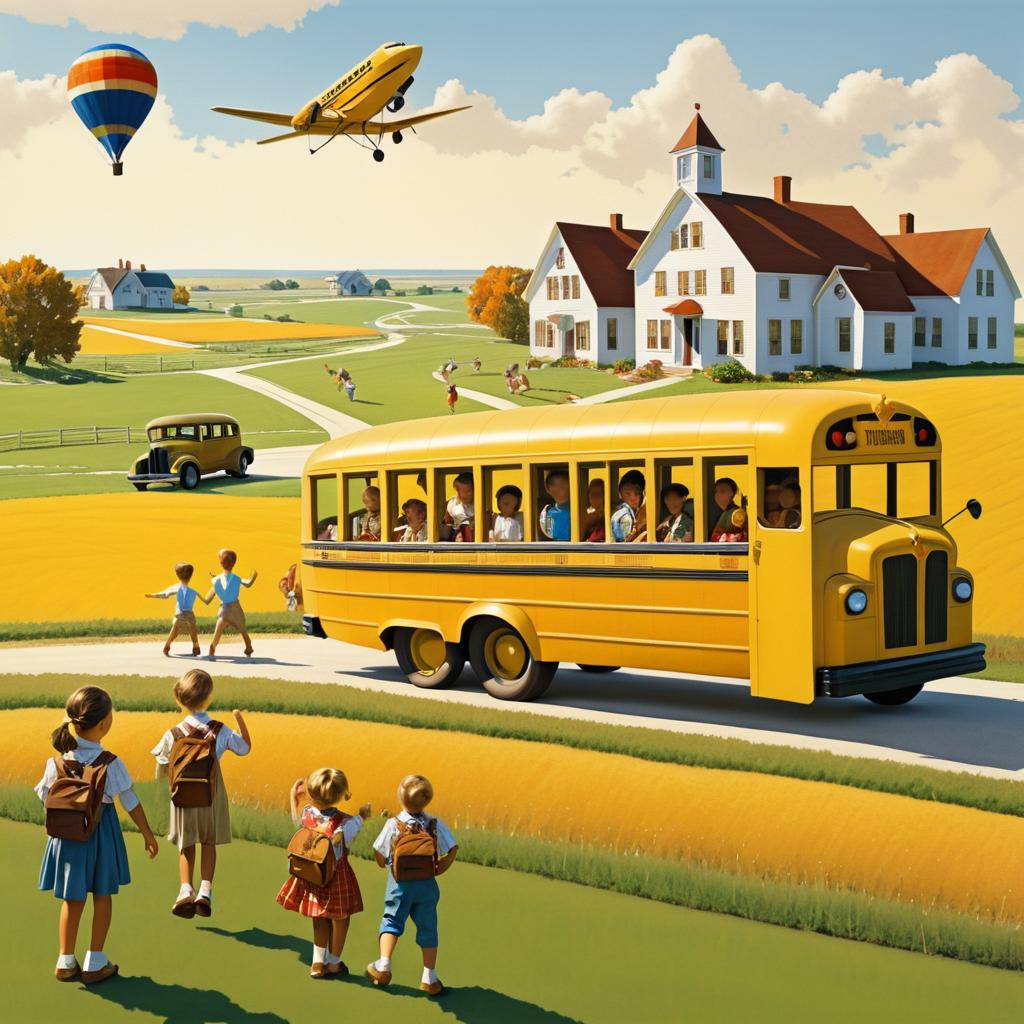 Classic Americana: Teacher and School Bus