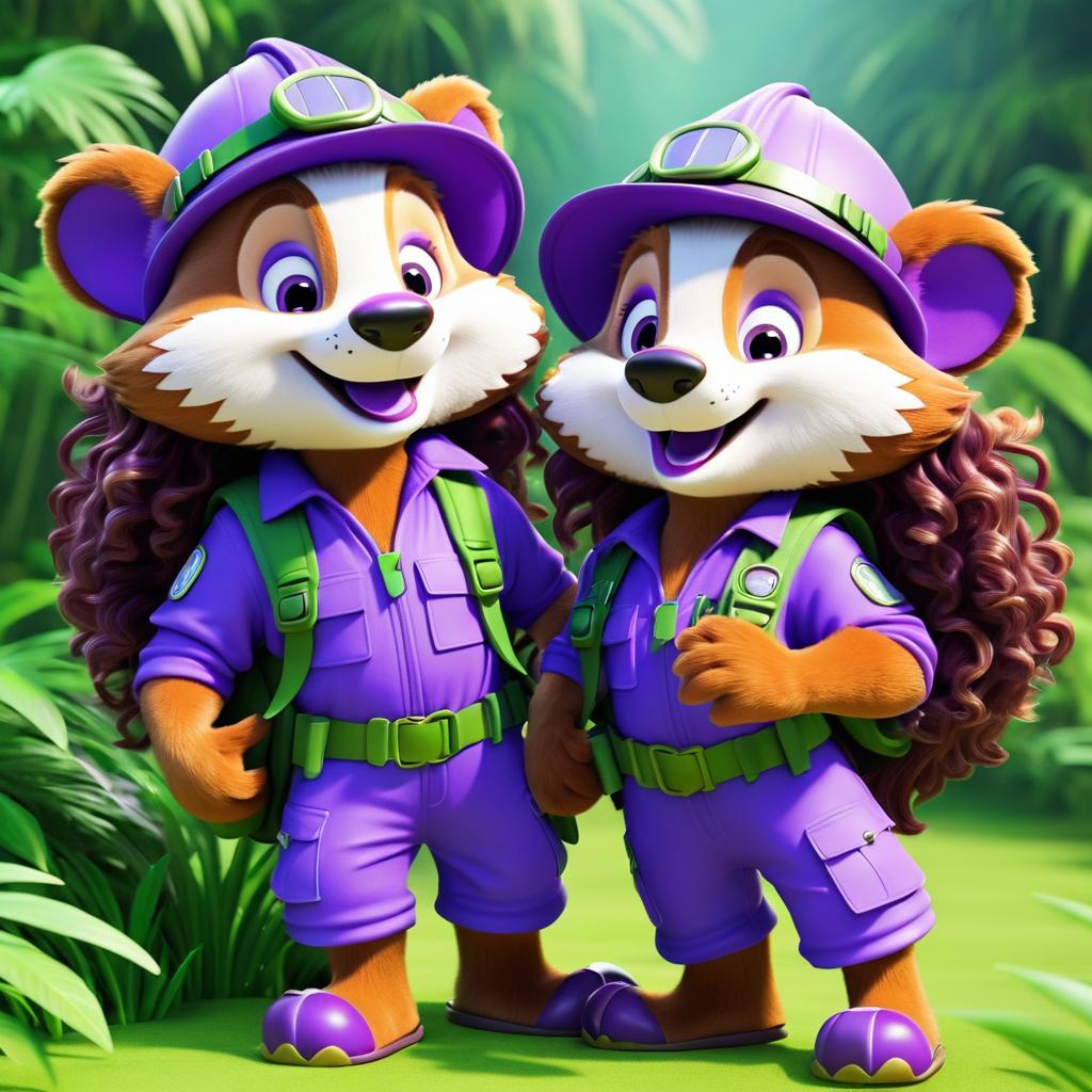 Mischievous Purple Badger Explorer Animation