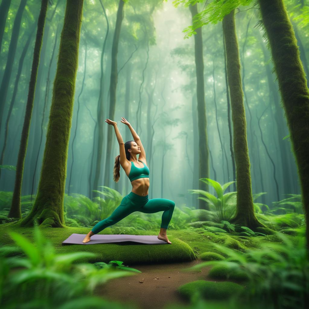 Serene Yoga in a Forest Setting