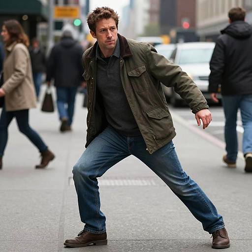 Photorealistic Steve in Urban Action