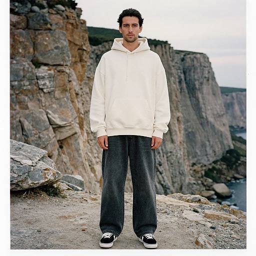 Minimalist Street Style on Rugged Cliffs