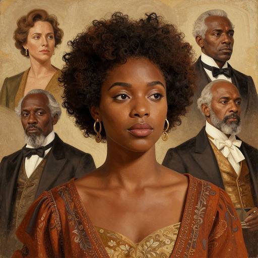 BIPOC Woman with Historical Figures Artwork