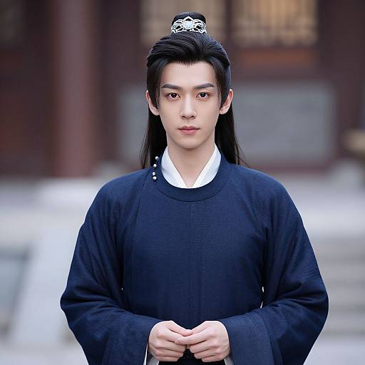 Realistic Portrait of Male in Chinese Costume