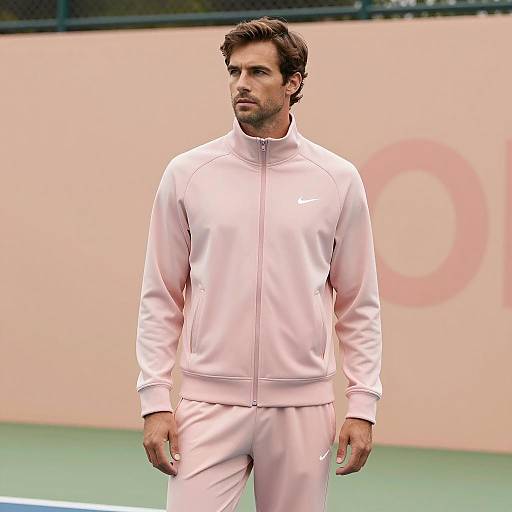 Stylish Peach Tennis Outfit on Court