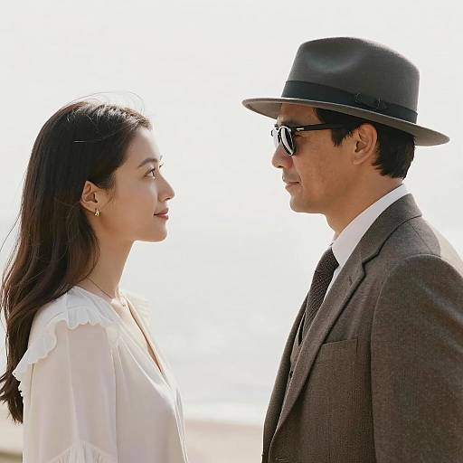 Elegant Couple in Profile with Style