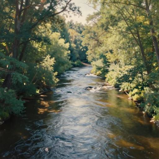 Impressionist Serene River Landscape