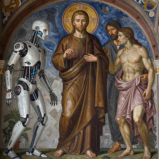 Mechanical Monk Fresco: Faith and Machine