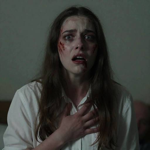 Terrifying Portrait of a Fearful Woman