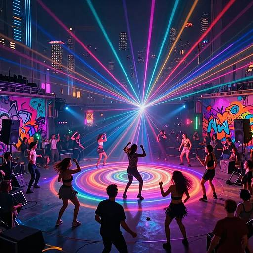 Energetic Dance Floor in Dystopian Festival