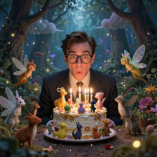 Whimsical Birthday Celebration Scene