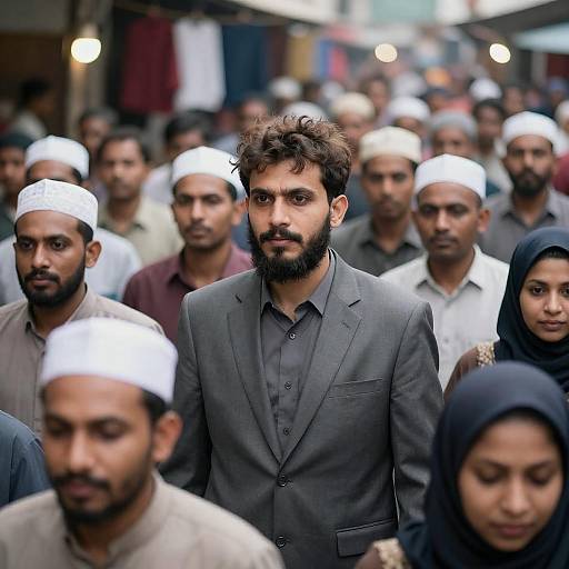 Vibrant Crowded Marketplace Scene Capture