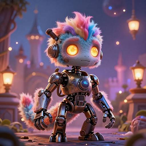 Whimsical AI Animatronic in Fantasy Park