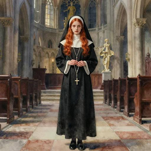 Cinematic Portrait of a Satanic Nun