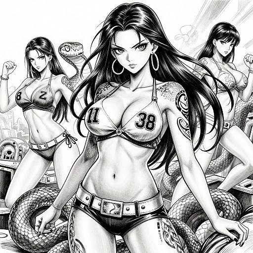 Sensuous Anime Snake Woman Illustration