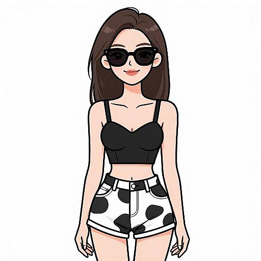 Trendy Woman in Stylish Summer Outfit