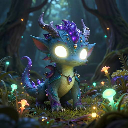 Mythical Creature with Glowing Eyes